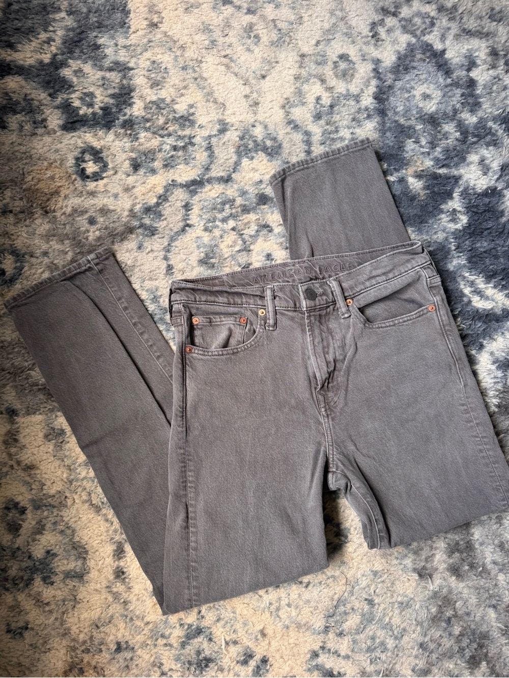 Mens American Eagle Slim Straight Gray Jeans